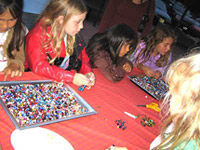 kids beading at Beverly's